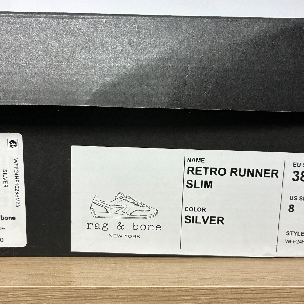 rag & bone Retro Runners – Silver & Suede Sneakers - Picture 6 of 6
